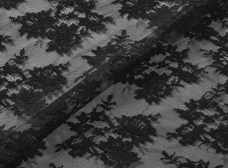 Фото ткани Однотонное кружево Solstiss, цвет - черный
