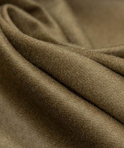 Кашемировая ткань тип Loro Piana, цвет - хаки. Изображение 4