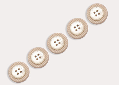 Фото ткани Пуговица круглая (пластик), цвет - экрю