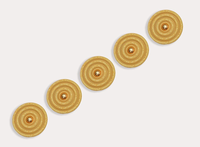 Фото ткани Пуговица круглая, цвет - желтый