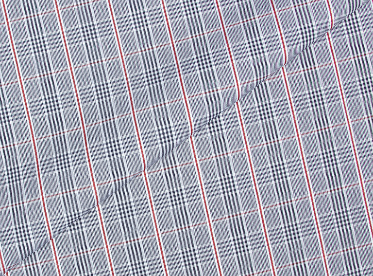 Фото ткани Хлопковая ткань, цвет - синий, красный, белый, темно-синий, клетка, полоска
