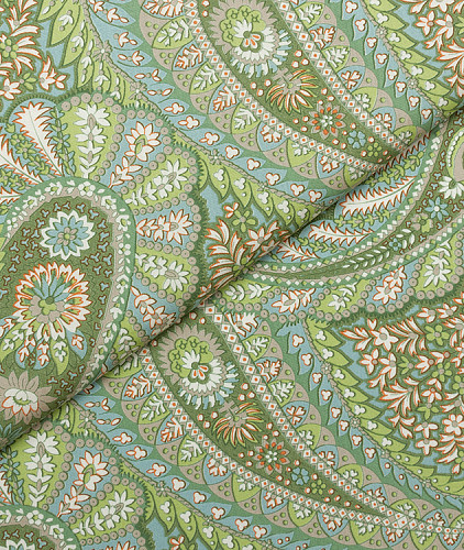 Хлопковая ткань тип Etro, цвет - зеленый и пейсли. Изображение 1