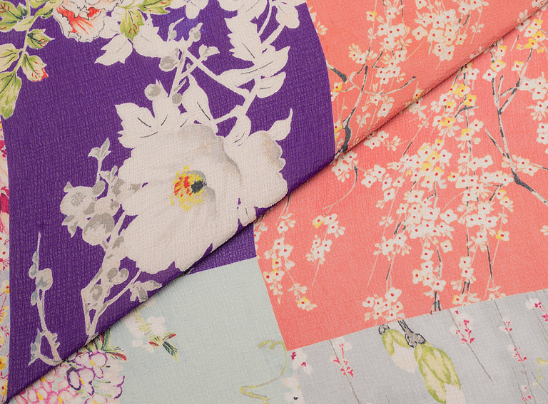 Фото ткани Шифон крэш тип Etro, цвет - разноцветный