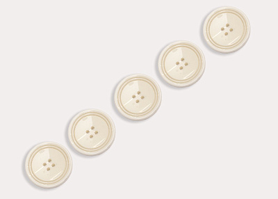 Фото ткани Пуговица круглая (пластик), цвет - молочный