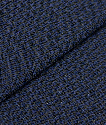 Шерстяная ткань (креп) тип Armani, цвет - синий, темно-синий, гусиная лапка. Изображение 1