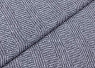 Фото ткани Шерстяная ткань тип Loro Piana с рисунком, цвет - голубой, джинсовый, елочка