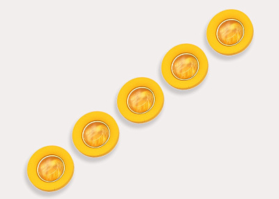 Фото ткани Пуговица круглая, цвет - желтый