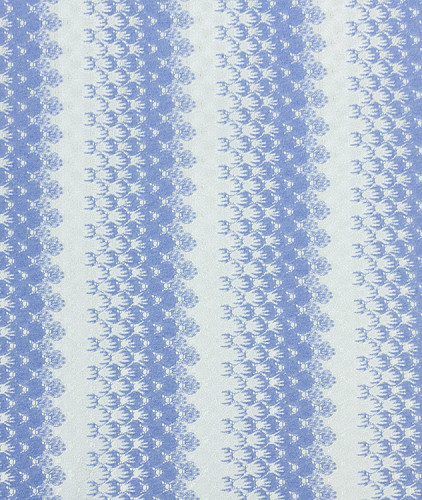 Хлопковый трикотаж тип Missoni с рисунком, цвет - белый, голубой, полоска. Изображение 5