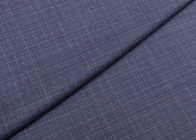 Фото ткани Шерстяная ткань тип Ermenegildo Zegna с рисунком, цвет - синий и темно-синий