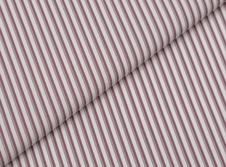 Фото ткани Хлопковая ткань в полоску, цвет - белый, коричневый