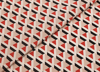 Фото ткани Натуральный шелк тип Valentino с рисунком, цвет - бежевый