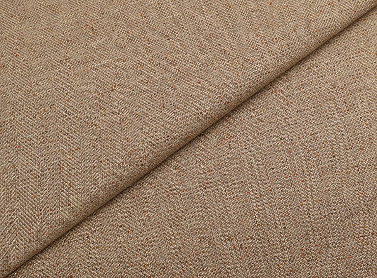 Фото ткани Льняная ткань тип Brunello Cucinelli с люрексом, цвет - бежевый и елочка