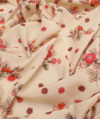 Натуральный шелк тип Valentino, цвет - сливочный. Изображение 3