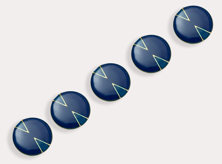 Фото ткани Пуговица круглая с эмалью, цвет - синий