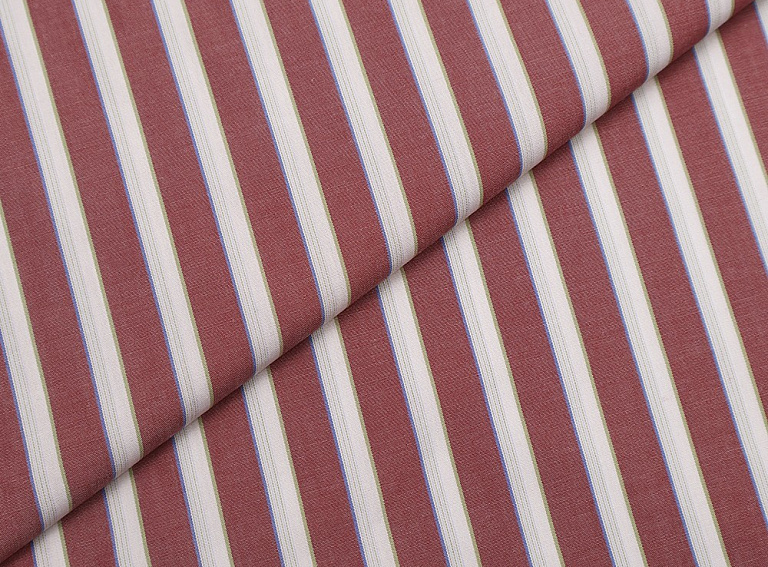Фото ткани Хлопковая ткань в полоску, цвет - бордовый