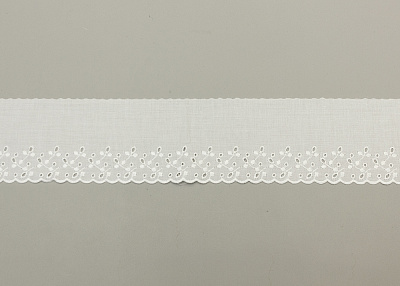 Фото ткани Кружево хлопковое, цвет - белый