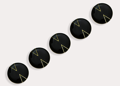 Фото ткани Пуговица круглая с эмалью, цвет - черный