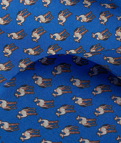Твиловый шелк тип Etro, цвет - синий, коричневый, верблюды. Изображение 5