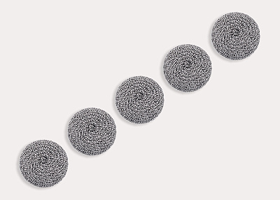 Фото ткани Пуговица круглая, цвет - серебро