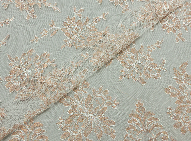 Фото ткани Кружево тип Valentino, цвет - коричневый