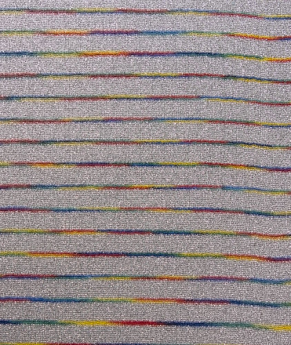 Вискоза тип Missoni, цвет - серебро и полоска. Изображение 3