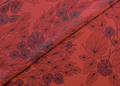 Фото ткани Натуральный шелк (купон), цвет -коралловый