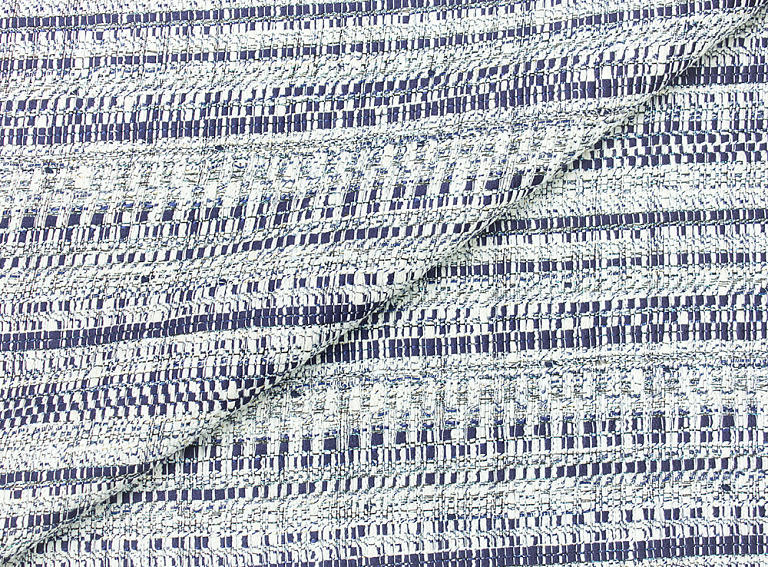 Фото ткани Хлопковая ткань с рисунком, цвет - синий и молочный