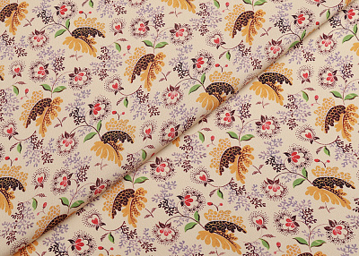 Фото ткани Натуральный шелк тип Valentino с рисунком, цвет - бежевый