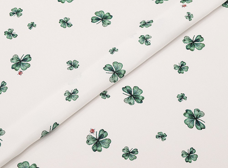 Фото ткани Натуральный шелк клевер тип Dior, цвет - белый