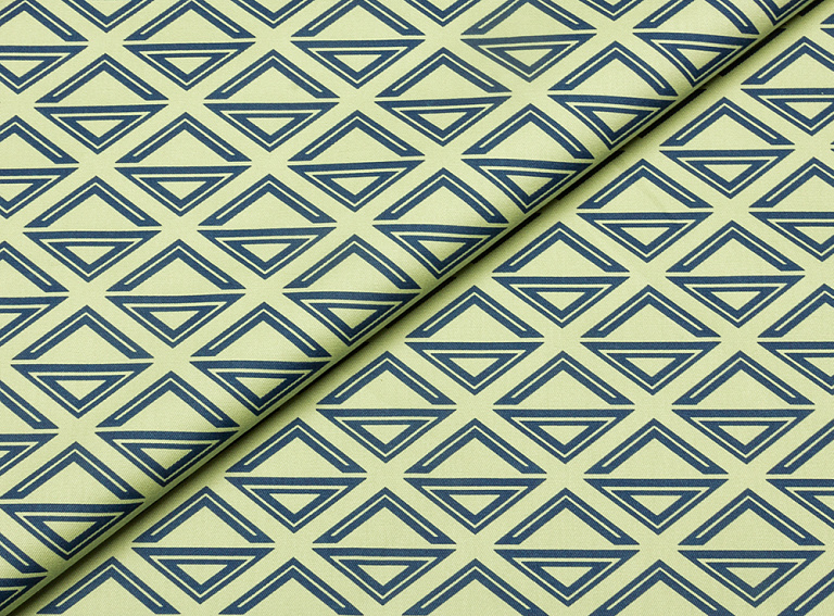 Фото ткани Хлопковая ткань с рисунком, цвет - синий и зеленый