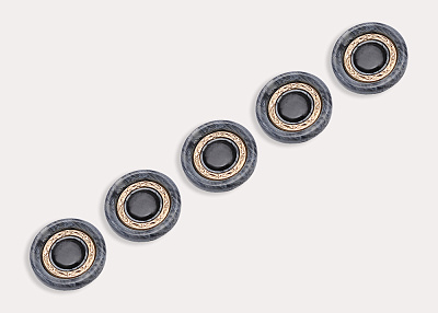 Фото ткани Пуговица круглая (пластик), цвет - синий