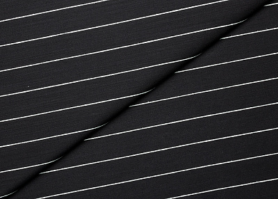 Фото ткани Батист, цвет - белый, черный, полоска