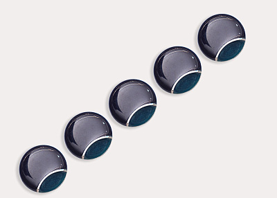 Фото ткани Пуговица круглая (металл), цвет - синий