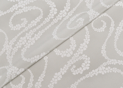 Фото ткани Натуральный шелк тип Chanel с рисунком, цвет - серый