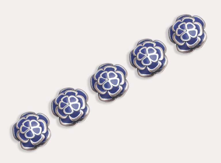 Фото ткани Пуговица (металл), цвет - синий