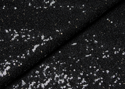 Фото ткани Пайетки на сетке тип Armani, цвет - черный