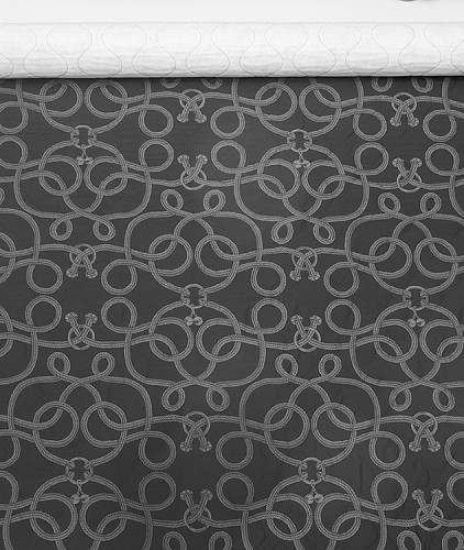 Курточная стежка тип Hermes с рисунком, цвет - черный. Изображение 6