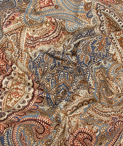 Вельвет тип Etro, цвет - бежевый, синий, коричневый, голубой, кирпичный, пейсли. Изображение 4