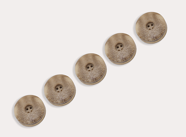 Фото ткани Пуговица круглая, цвет - бежевый и золотой