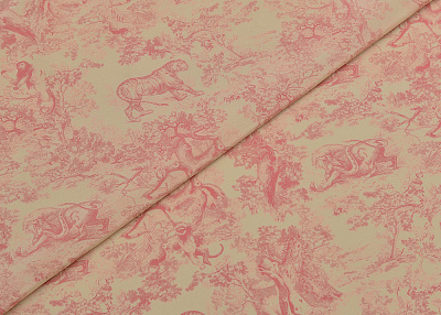 Фото ткани Натуральный шелк тип Dior рисунок Туаль-де-Жуи (Toile de Jouy), цвет - сливочный