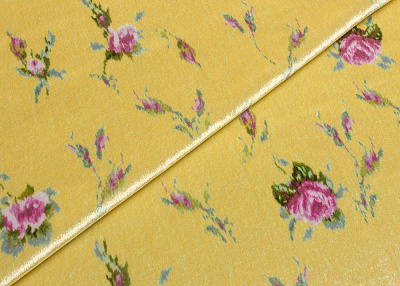 Фото ткани Бархат с мелкими цветами, цвет - желтый