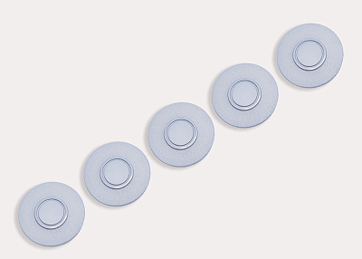 Фото ткани Пуговица круглая (пластик), цвет - голубой