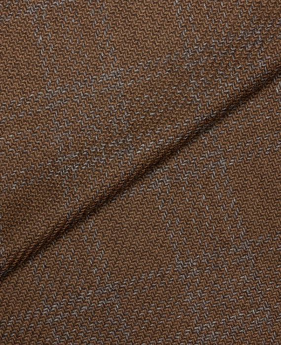 Кашемировая ткань тип Ermenegildo Zegna, цвет - коричневый и клетка. Изображение 1