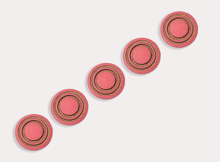 Фото ткани Пуговица круглая, цвет - розовый