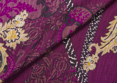 Фото ткани Шерсть плательная, цвет - фуксия, бежевый