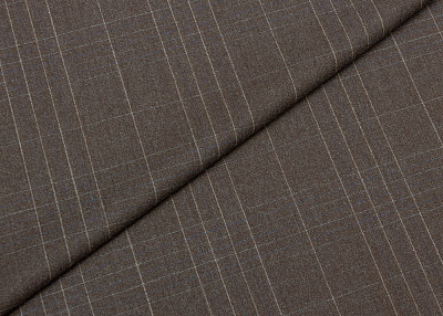 Фото ткани Шерстяная ткань тип Loro Piana в клетку, цвет - коричневый