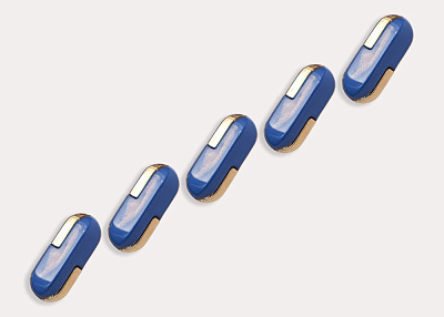 Фото ткани Пуговица (пластик), цвет - синий и золотой