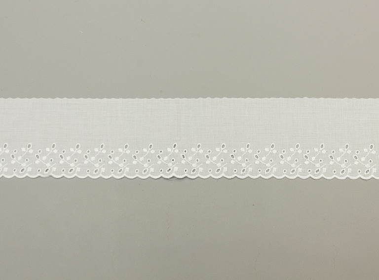 Фото ткани Кружево хлопковое, цвет - белый