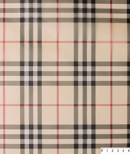 Плащевая ткань тип Burberry, цвет - бежевый, черный, бордовый, клетка. Изображение 3