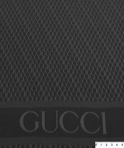 Натуральный шелк (купон) тип Gucci, цвет - черный. Изображение 5